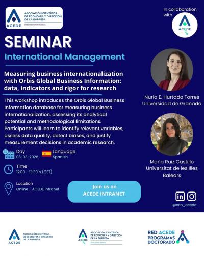 ACEDE-ECN-Dirección Internacional Webinario: Midiendo la internacionalización empresarial con Orbis 