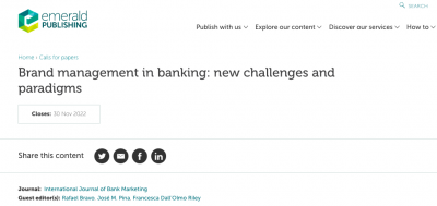 Revista International Journal of Bank Marketing. Llamada a artículos
